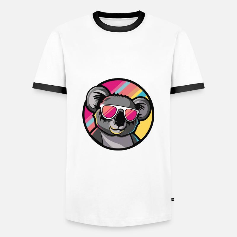 Koala Comic Cool Summer - Men's Ringer Shirt - white/black