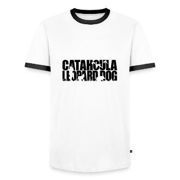 CATAHOULA LEOPARD DOG Hunting Dogs Hunting Wilsigns - Men's Ringer Shirt - white/black - Front - AI Model Female 172 light (172cm) & AI Model Male 178 dark (178cm)