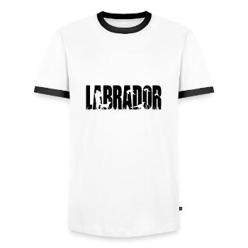 LABRADOR Chiens de chasse Chiens de chasse Labbi Wilsigns - T-shirt contrasté Homme - blanc/noir - Devant - AI Model Female 172 light (172cm) & AI Model Male 178 dark (178cm)