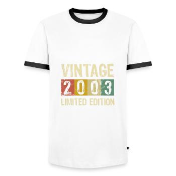 Vintage 2003 Limited Edition Geburtstag - Geschenk - Männer Kontrast-T-Shirt - Weiß/Schwarz - Vorne - AI Model Female 172 light (172cm) & AI Model Male 178 dark (178cm)