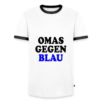 Omas gegen blau - Männer Kontrast-T-Shirt - Weiß/Schwarz - Vorne - AI Model Female 172 light (172cm) & AI Model Male 178 dark (178cm)