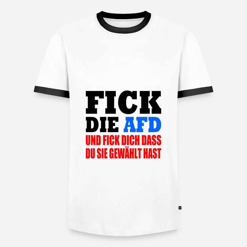 fick die afd - Männer Kontrast-T-Shirt - Weiß/Schwarz