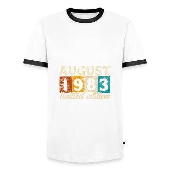 Limited Edition August 1983 Geburtstag - Geschenk - Männer Kontrast-T-Shirt - Weiß/Schwarz - Vorne - AI Model Female 172 light (172cm) & AI Model Male 178 dark (178cm)