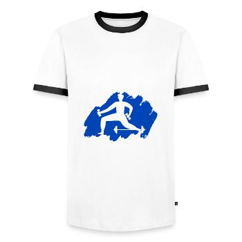 Bodybuilding - Gewichtheben - Fitness - Workout - Männer Kontrast-T-Shirt - Weiß/Schwarz - Vorne - AI Model Female 172 light (172cm) & AI Model Male 178 dark (178cm)