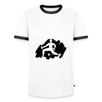 Bodybuilding Gewichtheben Fitness Workout - Männer Kontrast-T-Shirt - Weiß/Schwarz - Vorne - AI Model Female 172 light (172cm) & AI Model Male 178 dark (178cm)