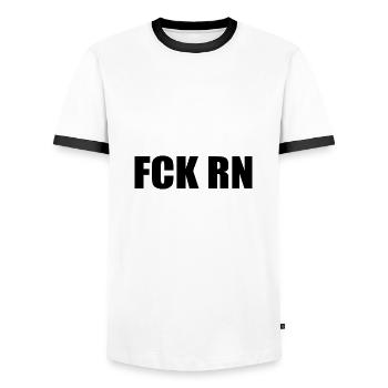 Fck rn - T-shirt contrasté Homme - blanc/noir - Devant - AI Model Female 172 light (172cm) & AI Model Male 178 dark (178cm)