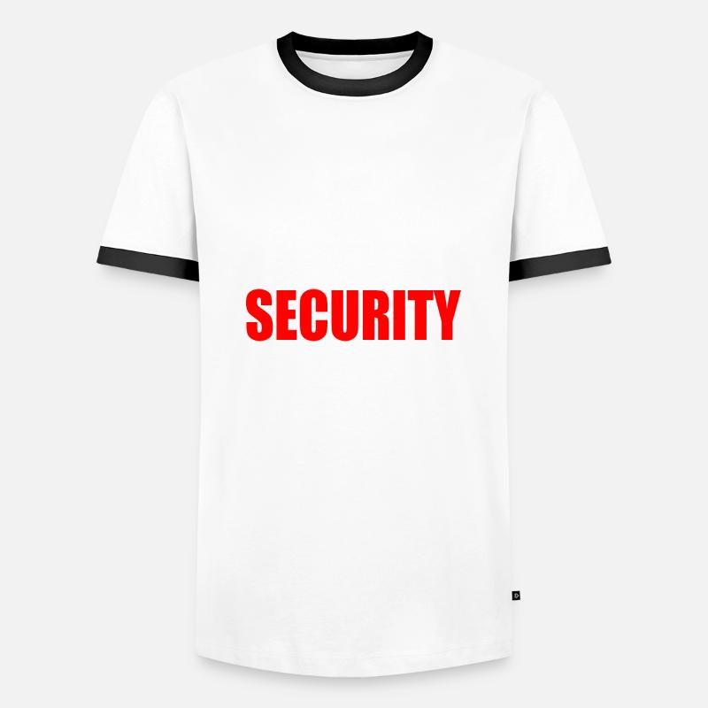 Security - Männer Kontrast-T-Shirt - Weiß/Schwarz
