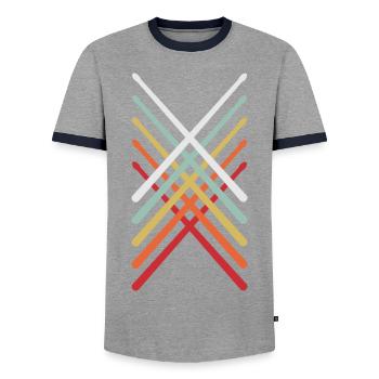 Drumsticks - Männer Kontrast-T-Shirt - Grau/Navy  - Vorne - AI Model Female 172 light (172cm) & AI Model Male 178 light (178cm)