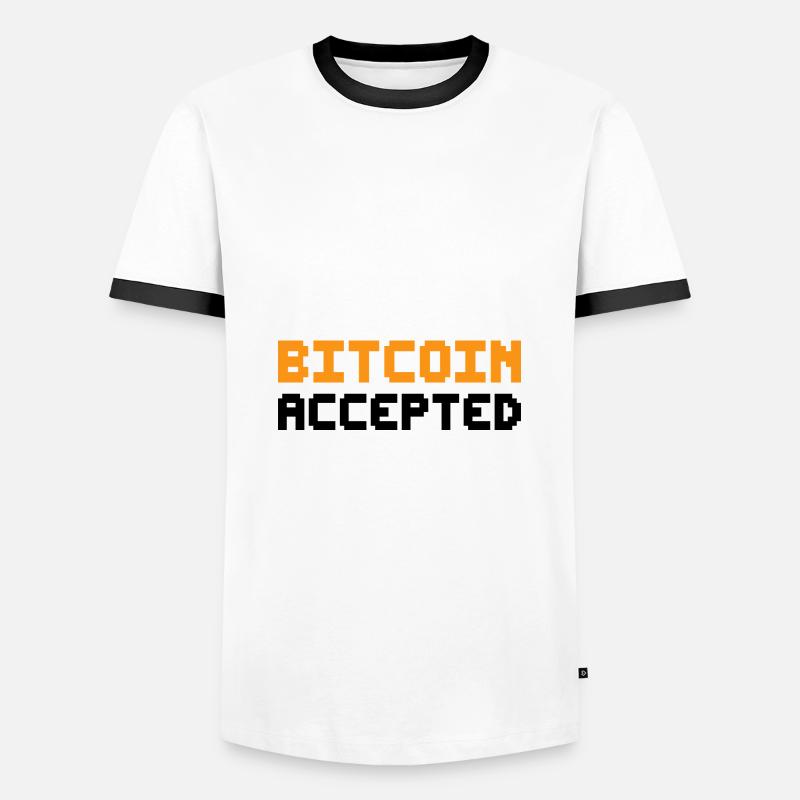 Bitcoin Accepted - Männer Kontrast-T-Shirt - Weiß/Schwarz