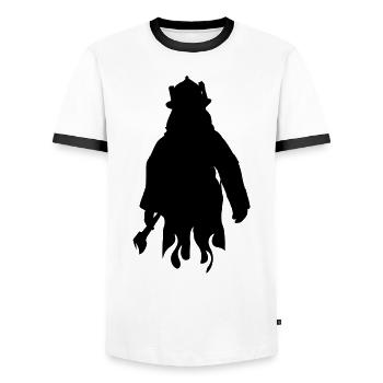 Feuerwehr Feuerwehrmann - Männer Kontrast-T-Shirt - Weiß/Schwarz - Vorne - AI Model Female 172 light (172cm) & AI Model Male 178 dark (178cm)