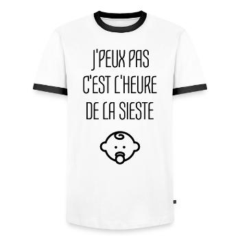 Nursery Nurse Kinderpflegerin Puéricultrice Baby - Men's Ringer Shirt - white/black - Front - AI Model Female 172 light (172cm) & AI Model Male 178 dark (178cm)