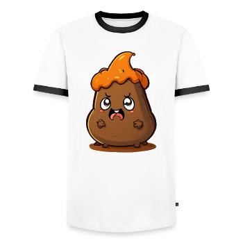 Funny Halloween Monster Poop Pile - Men's Ringer Shirt - white/black - Front - AI Model Female 172 light (172cm) & AI Model Male 178 dark (178cm)