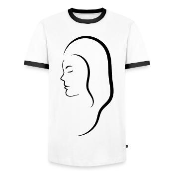 Head Woman - Men's Ringer Shirt - white/black - Front - AI Model Female 172 light (172cm) & AI Model Male 178 dark (178cm)