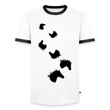 Horse Horse icon - Men's Ringer Shirt - white/black - Front - AI Model Female 172 light (172cm) & AI Model Male 178 dark (178cm)