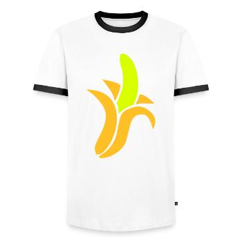 Banane - Männer Kontrast-T-Shirt - Weiß/Schwarz - Vorne - AI Model Female 172 light (172cm) & AI Model Male 178 dark (178cm)
