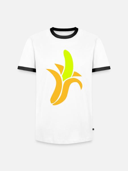 Banane - Männer Kontrast-T-Shirt - Weiß/Schwarz