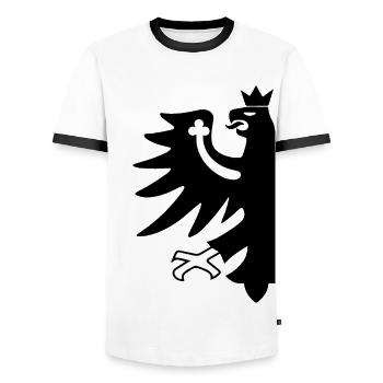 Tirol - Männer Kontrast-T-Shirt - Weiß/Schwarz - Vorne - AI Model Female 172 light (172cm) & AI Model Male 178 dark (178cm)