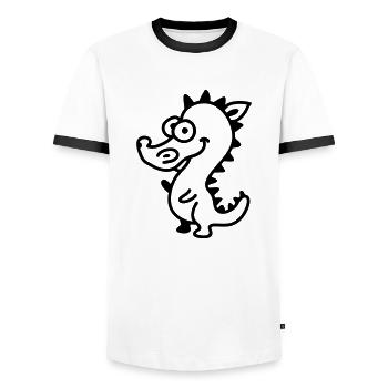 Dragons - Line - T-shirt contrasté Homme - blanc/noir - Devant - AI Model Female 172 light (172cm) & AI Model Male 178 dark (178cm)