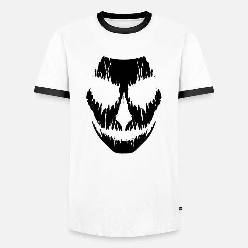 Evil Mask - Männer Kontrast-T-Shirt - Weiß/Schwarz
