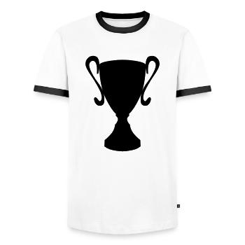 pokal winner sport - Men's Ringer Shirt - white/black - Front - AI Model Female 172 light (172cm) & AI Model Male 178 dark (178cm)