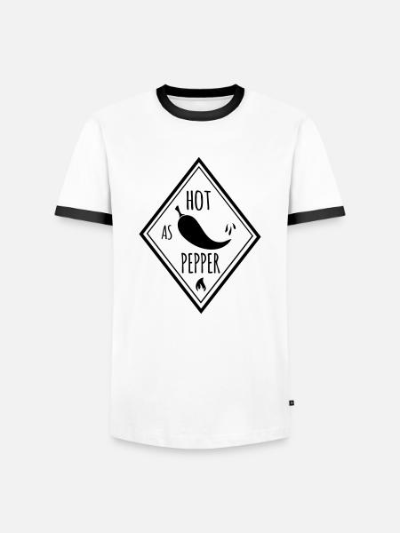 Hot as pepper - Männer Kontrast-T-Shirt - Weiß/Schwarz