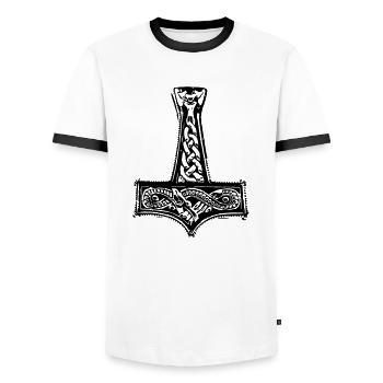 mjolnir - T-shirt contrasté Homme - blanc/noir - Devant - AI Model Female 172 light (172cm) & AI Model Male 178 dark (178cm)