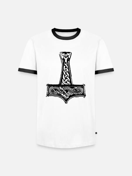 mjolnir - T-shirt contrasté Homme - blanc/noir