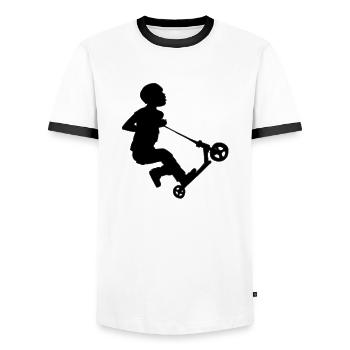 Freestyler - Men's Ringer Shirt - white/black - Front - AI Model Female 172 light (172cm) & AI Model Male 178 dark (178cm)