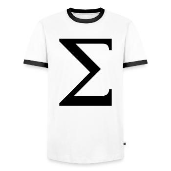 Sigma alphabet grec - T-shirt contrasté Homme - blanc/noir - Devant - AI Model Female 172 light (172cm) & AI Model Male 178 dark (178cm)