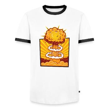 Explosion de bande dessinée - T-shirt contrasté Homme - blanc/noir - Devant - AI Model Female 172 light (172cm) & AI Model Male 178 dark (178cm)