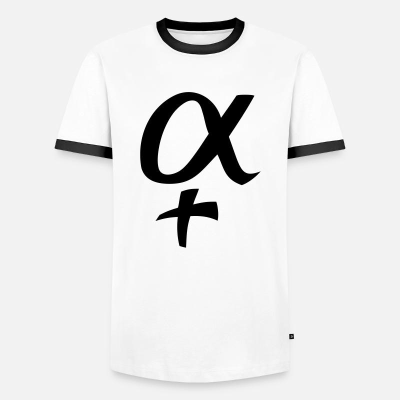 Alpha Weibchen - Männer Kontrast-T-Shirt - Weiß/Schwarz