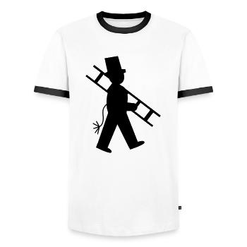 schornsteinfeger - Männer Kontrast-T-Shirt - Weiß/Schwarz - Vorne - AI Model Female 172 light (172cm) & AI Model Male 178 dark (178cm)