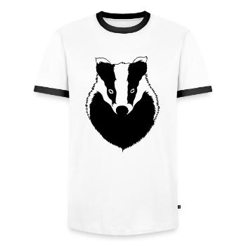 Blaireau - T-shirt contrasté Homme - blanc/noir - Devant - AI Model Female 172 light (172cm) & AI Model Male 178 dark (178cm)