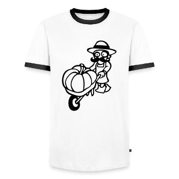drawing gardener jardine jardin vegan fun - Men's Ringer Shirt - white/black - Front - AI Model Female 172 light (172cm) & AI Model Male 178 dark (178cm)