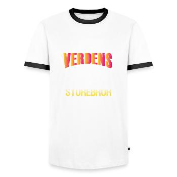 Die weltbesten Samerer mit dem großen Bruder - Männer Kontrast-T-Shirt - Weiß/Schwarz - Vorne - AI Model Female 172 light (172cm) & AI Model Male 178 dark (178cm)