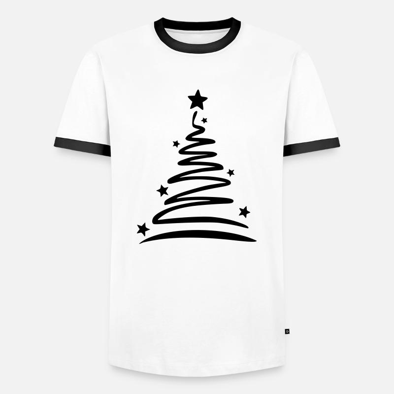 Weihnachtsbaum - Männer Kontrast-T-Shirt - Weiß/Schwarz