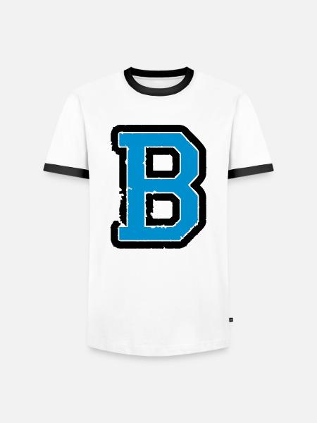 b_02 - T-shirt contrasté Homme - blanc/noir