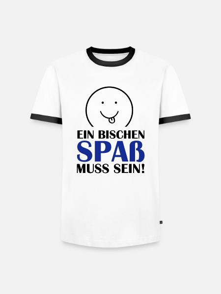 (spass_muss_sein_02) - Männer Kontrast-T-Shirt - Weiß/Schwarz