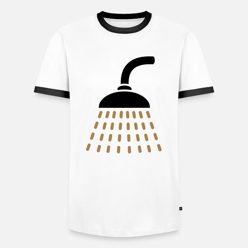 shower - Männer Kontrast-T-Shirt - Weiß/Schwarz