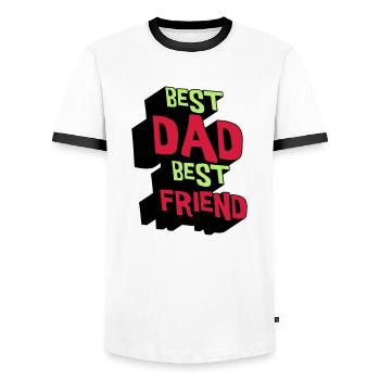 Bester Vater Bester Freund - Männer Kontrast-T-Shirt - Weiß/Schwarz - Vorne - AI Model Female 172 light (172cm) & AI Model Male 178 dark (178cm)
