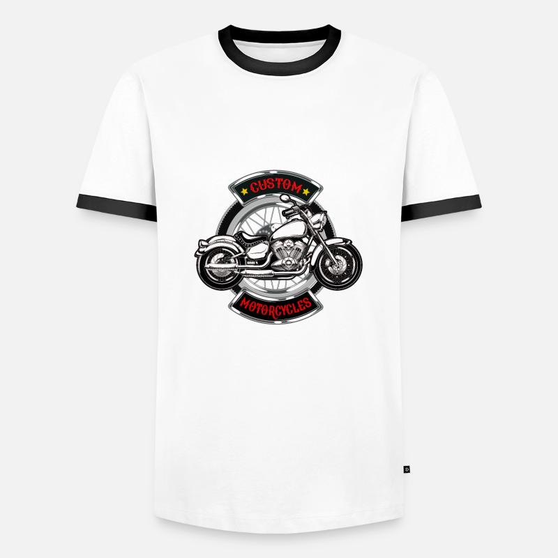 Custom bikes - Men's Ringer Shirt - white/black