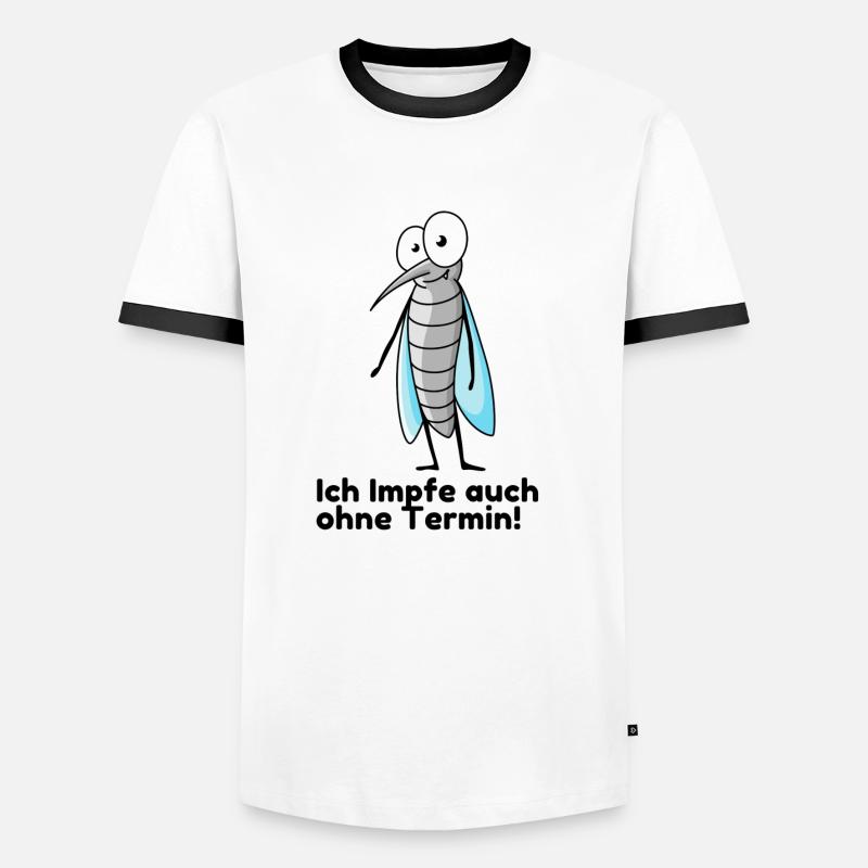 ich Impfe auch ohne Termin - Männer Kontrast-T-Shirt - Weiß/Schwarz