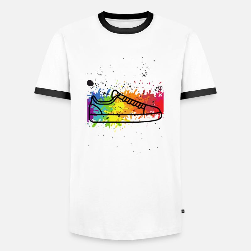 Bunter Sneaker Design - Männer Kontrast-T-Shirt - Weiß/Schwarz