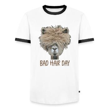 Bad Hair Day - Männer Kontrast-T-Shirt - Weiß/Schwarz - Vorne - AI Model Female 172 light (172cm) & AI Model Male 178 dark (178cm)