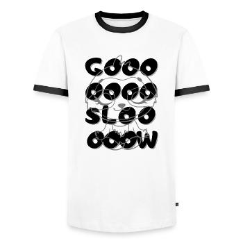 Gooooooooooooo Sloooooooooow - Männer Kontrast-T-Shirt - Weiß/Schwarz - Vorne - AI Model Female 172 light (172cm) & AI Model Male 178 dark (178cm)