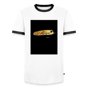 Nature-Love - Männer Kontrast-T-Shirt - Weiß/Schwarz - Vorne - AI Model Female 172 light (172cm) & AI Model Male 178 dark (178cm)