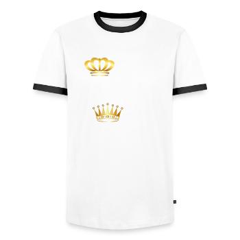 King and Queen für alle Liebespaare - Männer Kontrast-T-Shirt - Weiß/Schwarz - Vorne - AI Model Female 172 light (172cm) & AI Model Male 178 dark (178cm)