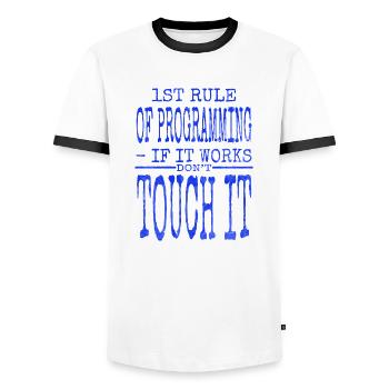 Funny Sayings Christmas Carols - Men's Ringer Shirt - white/black - Front - AI Model Female 172 light (172cm) & AI Model Male 178 dark (178cm)