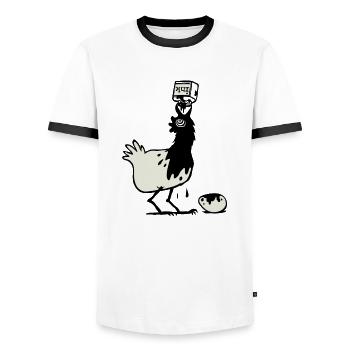 Tintenhuhn - Männer Kontrast-T-Shirt - Weiß/Schwarz - Vorne - AI Model Female 172 light (172cm) & AI Model Male 178 dark (178cm)