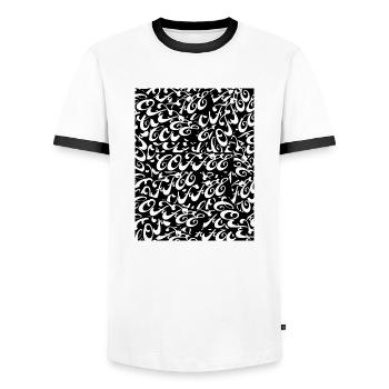 Coffee Cards - Männer Kontrast-T-Shirt - Weiß/Schwarz - Vorne - AI Model Female 172 light (172cm) & AI Model Male 178 dark (178cm)